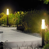 LED Bollard Lights Outdoor Solar Cylindrical